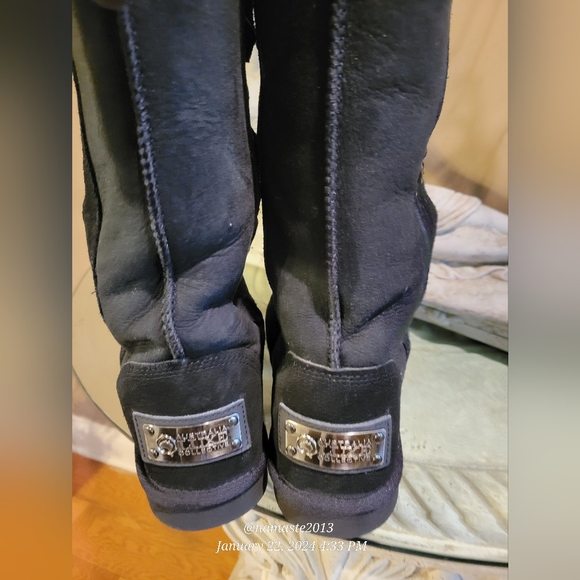 Australia Luxe Collective Bedouin X-Tall Suede Shearling Fur Lace Up Boots #704 - Picture 5 of 16